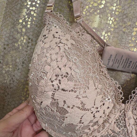 ThirdLove All Day Lace Underwire T-Shirt Bra Taupe Tan Size 36B 1/2 - Picture 3 of 13